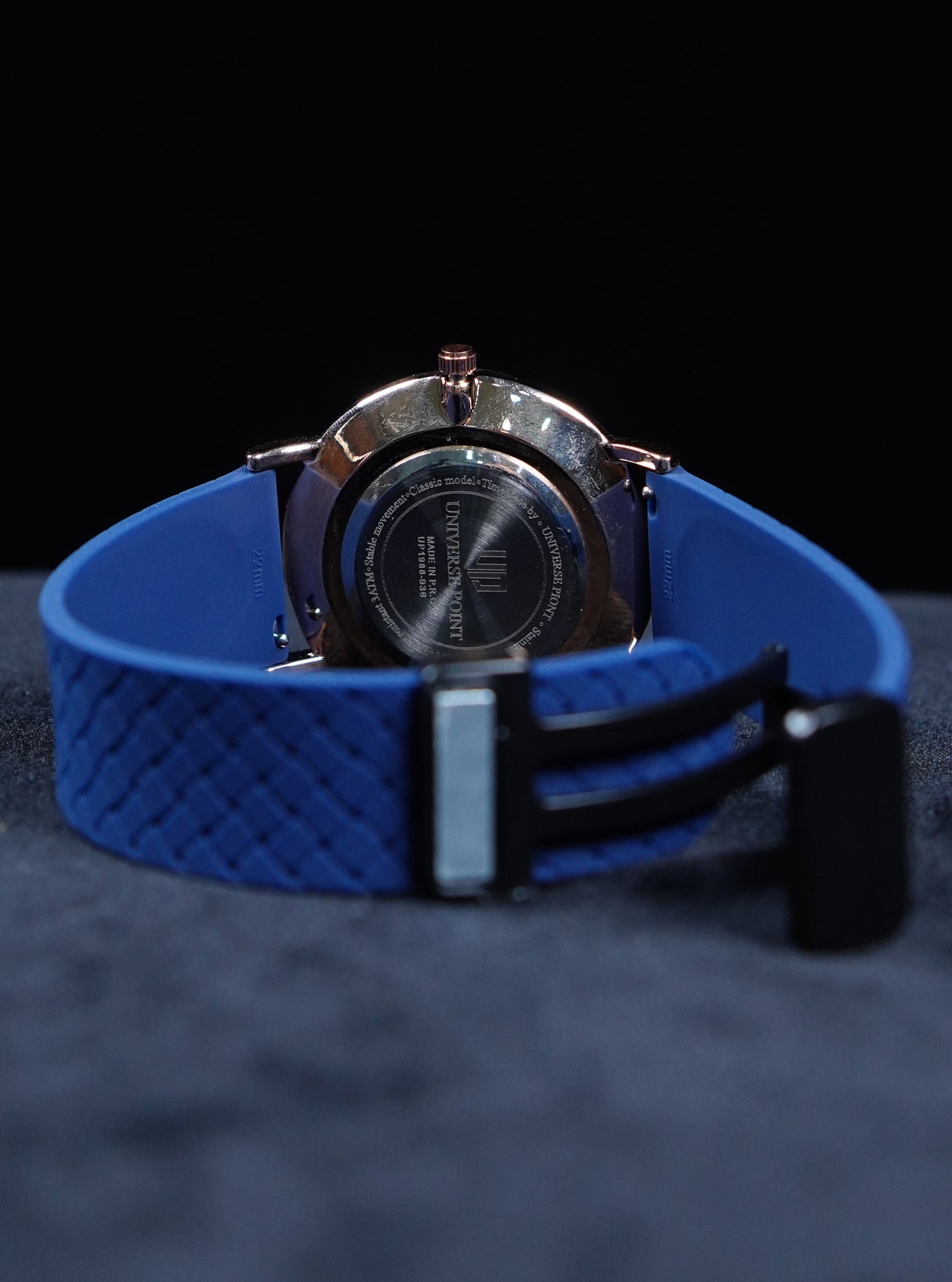 Universe Point Silicon Strap Magnetic Buckel Watch-Navy Blue Dial With Blue Strap