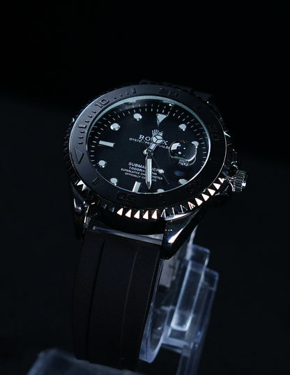 Rolex Silver Black Submariner Watch